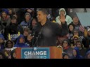 Barack Obama's lightning strike in thunderstorm speech at Widener University.